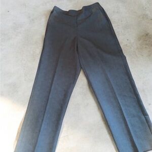 Alfred Dunner Womens Pull on Elastic Waist Polyester Pants Gray